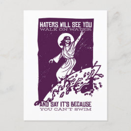 Postal Cita divertida de Jesus Surf