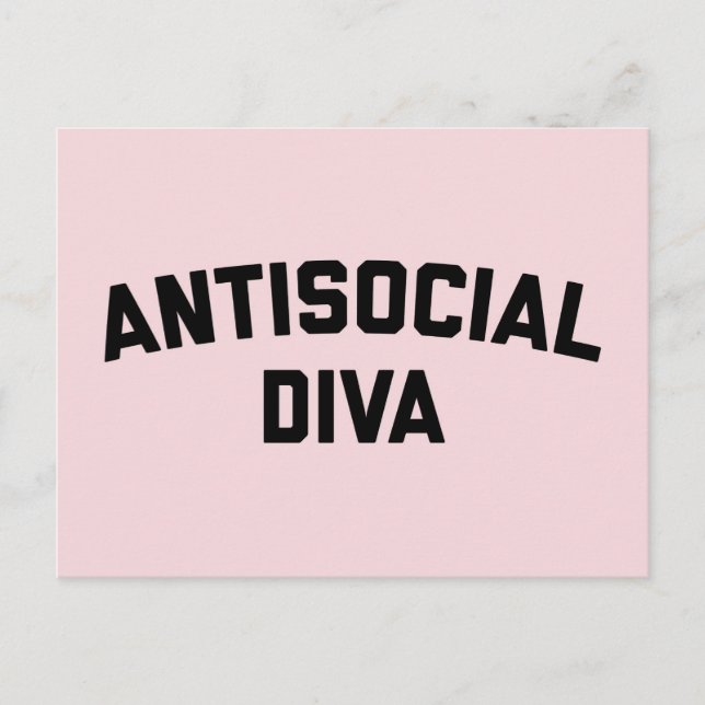 Postal Cita divertida de la diva antisocial (Anverso)