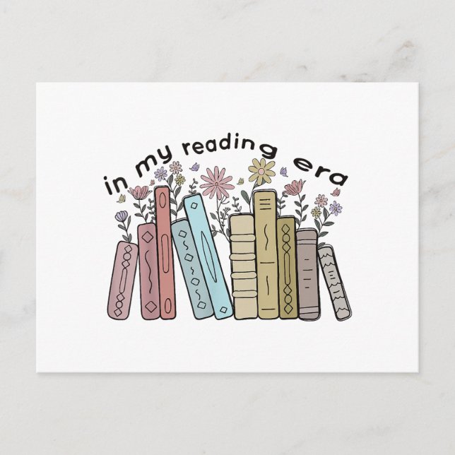 Postal Cita divertida de lector de libros en mi era de le (Anverso)