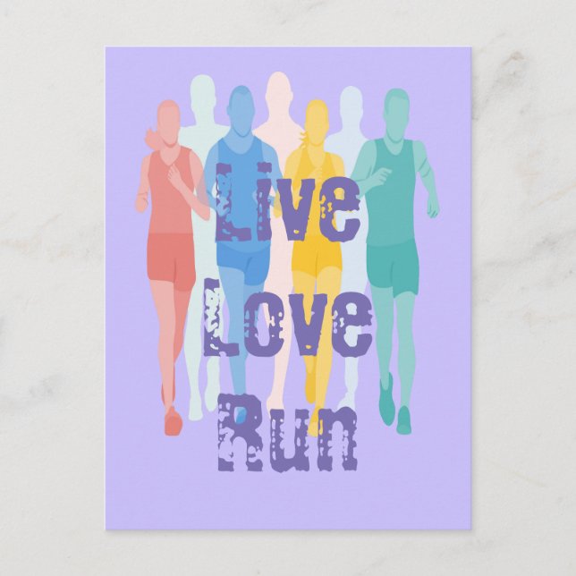Postal Cita divertida de Live Love Run para Runners (Anverso)