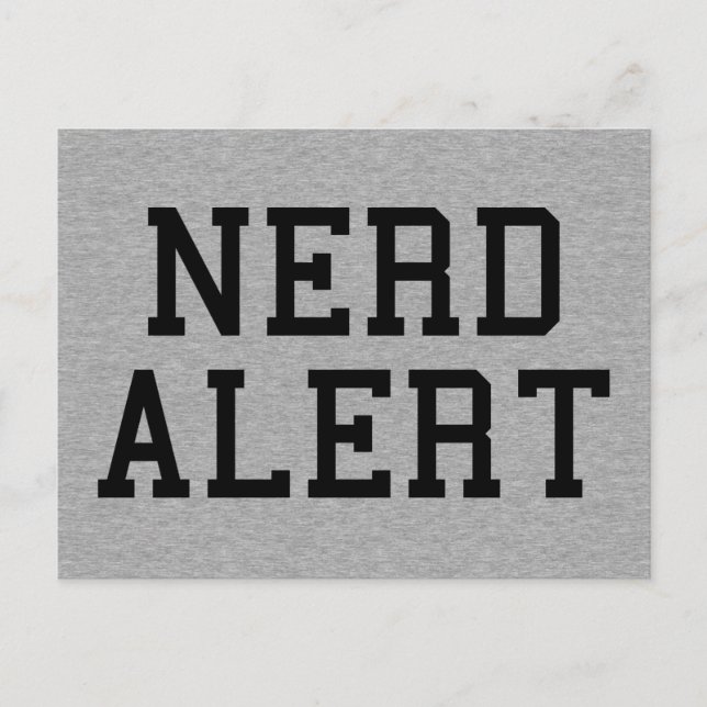 Postal Cita divertida de Nerd Alert (Anverso)
