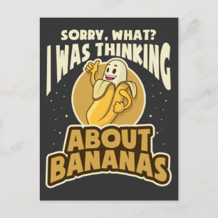 Postal Cita Divertida de Plátano Fruta Vegana Humor Veget