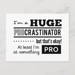 Postal Cita Divertida de Procrastinador