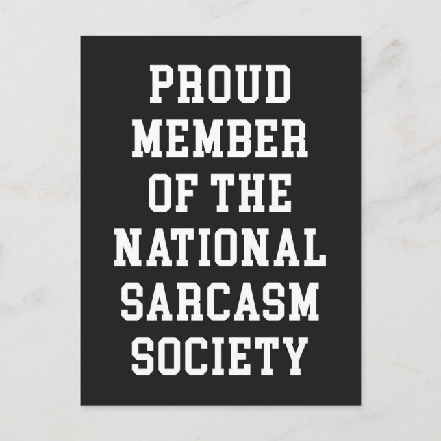 Postal Cita divertida de Sarcasm Society (Anverso)