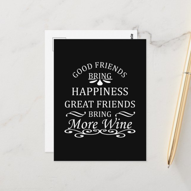 Postal cita divertida de vino para amigos (Anverso/Reverso In Situ)