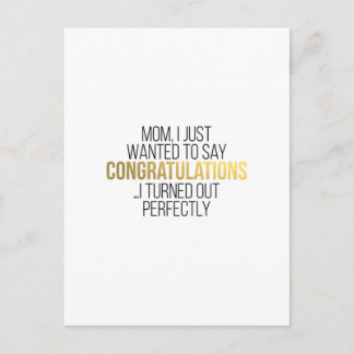 Postal Cita divertida del día de la madre para MOM