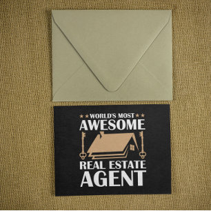 Postal Cita divertida e impresionante agente inmobiliario