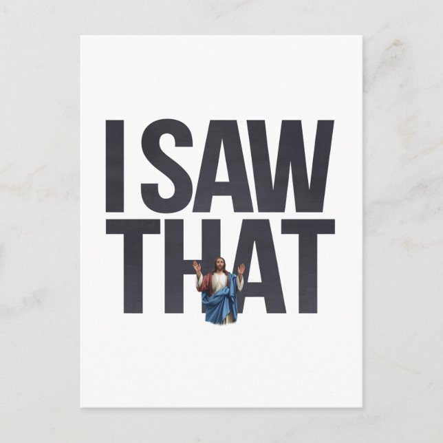 Postal Cita divertida Jesús Meme Vi Ese Cristiano (Anverso)