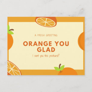 Postal Cita divertida Naranja Ilustraciones de fruta