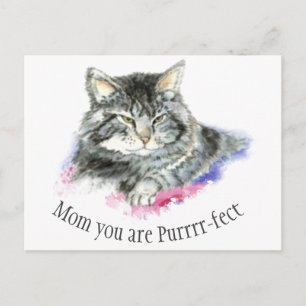 Postal Cita divertida para esa madre perfecta Gato lindo