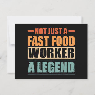 Postal Cita divertida retro trabajador de comida rápida