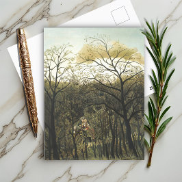 Postal Cita en el bosque, Henri Rousseau