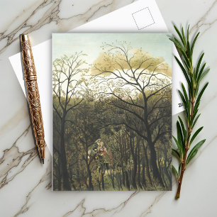 Postal Cita en el bosque, Henri Rousseau