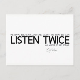 Postal CITA: Epicteto: Escuchar dos veces