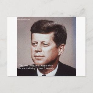 Postal Cita Famosa de JFK Reparar el Techo