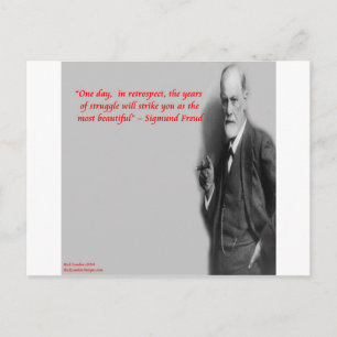 Postal Cita famosa de "Lucha" de Sigmund Freud
