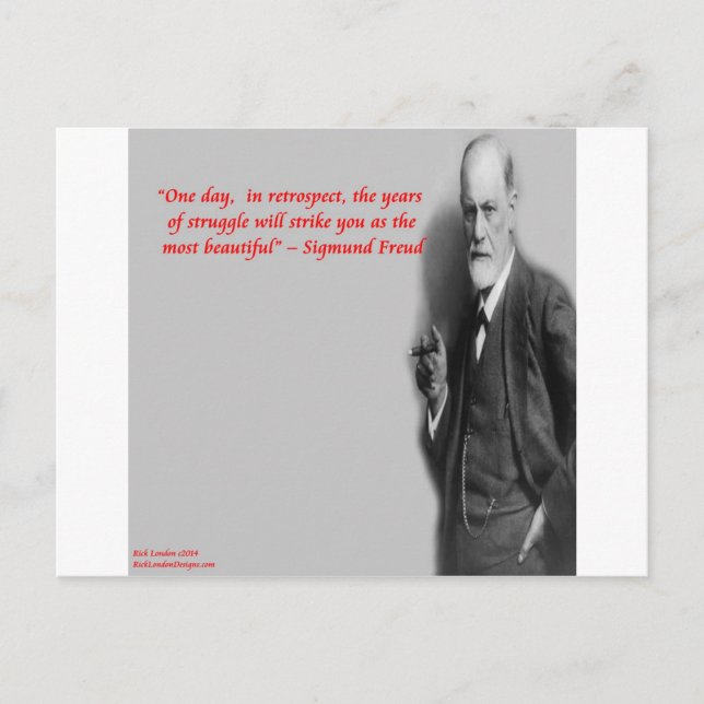 Postal Cita famosa de "Lucha" de Sigmund Freud (Anverso)