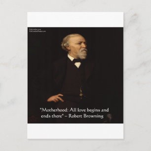 Postal Cita famosa de Robert Browning sobre la maternidad