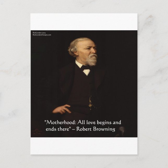Postal Cita famosa de Robert Browning sobre la maternidad (Anverso)