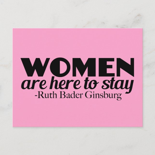 Postal Cita femenina de Ruth Bader Ginsburg (Anverso)