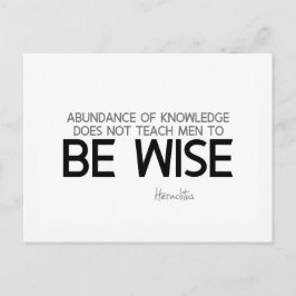 Postal CITA: Heraclitus: Sé sabio