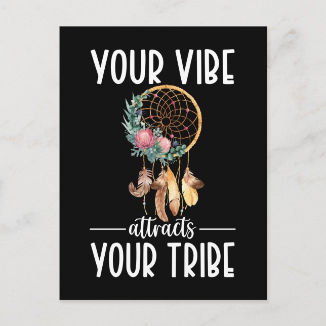 Postal Cita inspiradora atrapasueños tribu (Anverso)