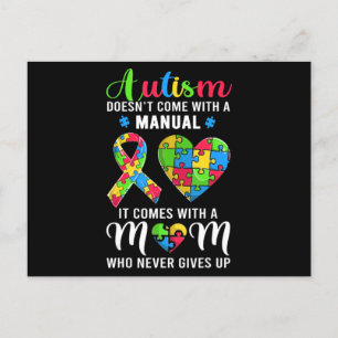 Postal Cita inspiradora Autismo Mamá Camisa Autismo Aware
