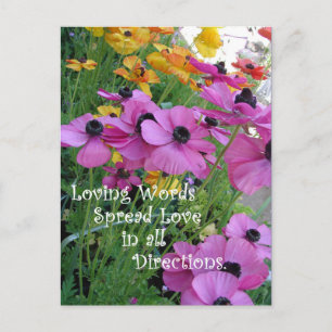 Postal Cita inspiradora Colorosa Flor Jardín