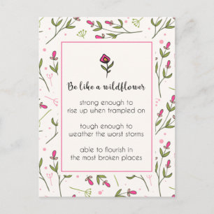 Postal Cita inspiradora Con Patrón De Flor Silvestre