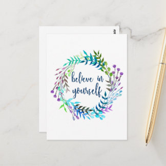 Postal Cita Inspiradora "Créanse En Ustedes Mismos"