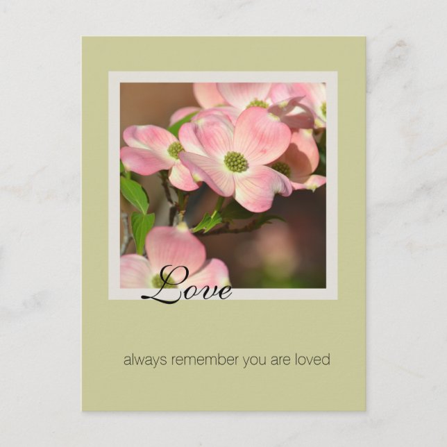 Postal Cita Inspiradora de amor personalizada de Dogwood  (Anverso)