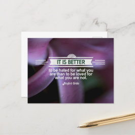 Postal Cita inspiradora de Andre Gide "Lo que eres"