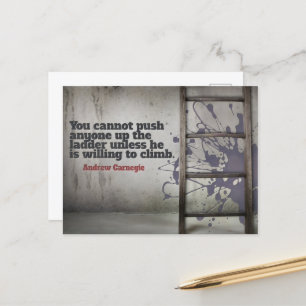 Postal Cita Inspiradora de Andrew Carnegie "Push up"