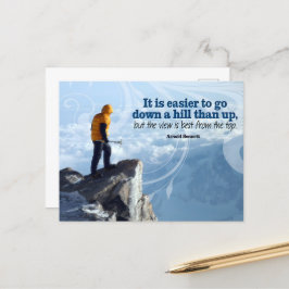 Postal Cita Inspiradora de Arnold Bennett "Top view"