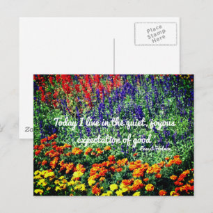 Postal Cita Inspiradora de bondad de jardín de flores