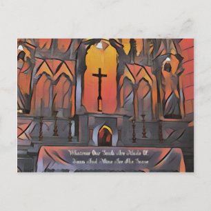 Postal Cita Inspiradora de cruz de santuario artístico