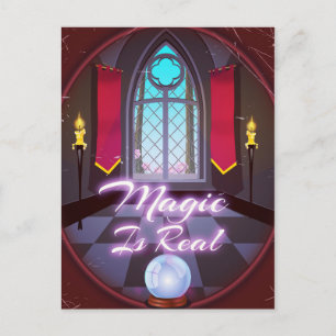 Postal Cita inspiradora de dibujos animados La magia es r