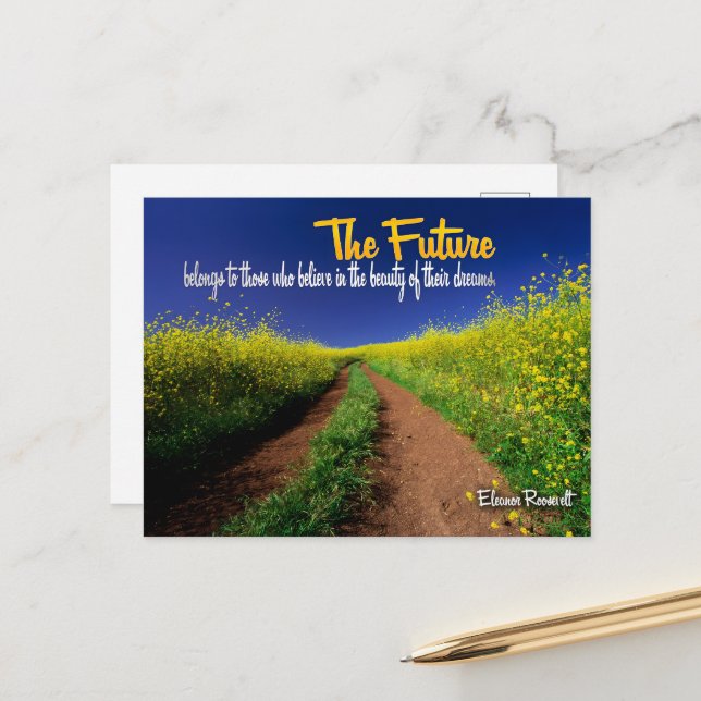 Postal Cita Inspiradora de Eleanor Roosevelt "El futuro" (Anverso/Reverso In Situ)