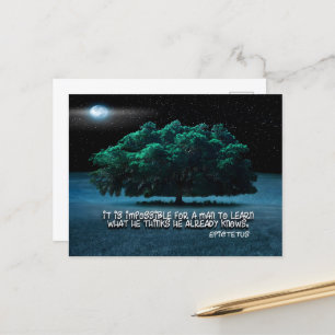 Postal Cita Inspiradora de Epictetus "Aprender"