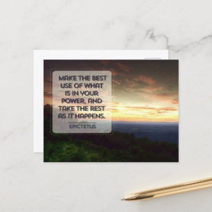Postal Cita Inspiradora de Epictetus "Mejor uso"