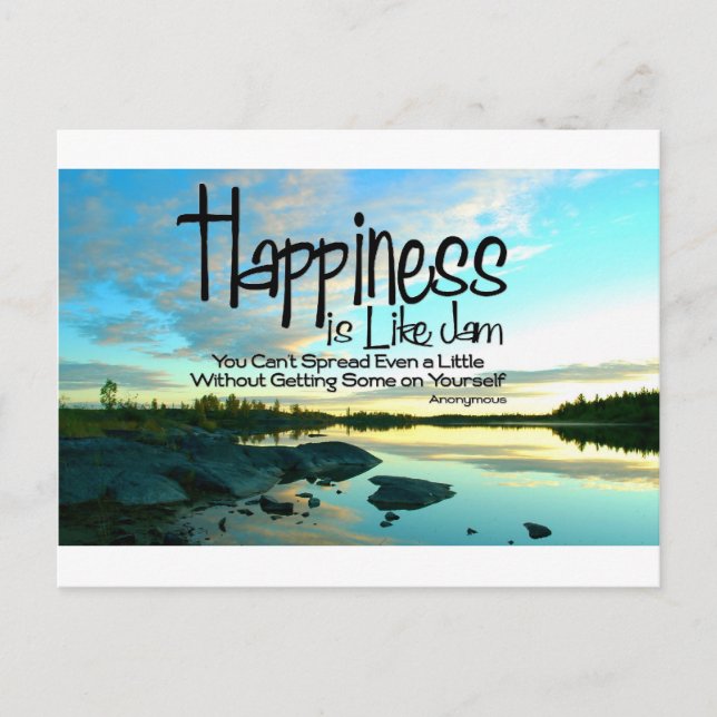 Postal Cita Inspiradora de felicidad (Anverso)