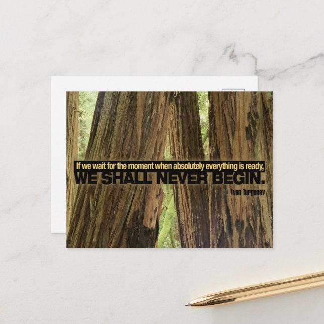 Postal Cita Inspiradora de Ivan Turgenev "lista" (Anverso/Reverso In Situ)