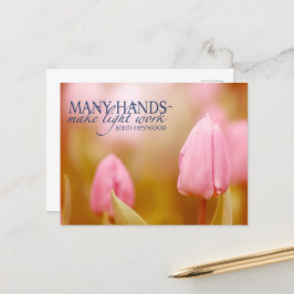 Postal Cita Inspiradora de John Heywood "Trabajo en equip