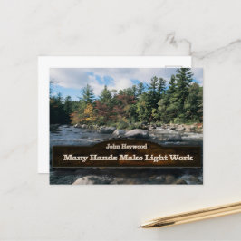 Postal Cita Inspiradora de John Heywood "Trabajo en equip