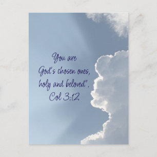 Postal Cita inspiradora de la Biblia de Colosenses 3:12