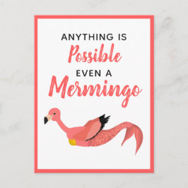 Postal Cita Inspiradora de la sirena rosada Flamingo