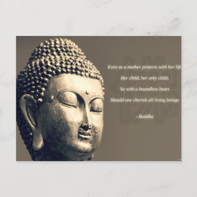 Postal Cita Inspiradora de madre cariñosa de Zen Buddha (Anverso)