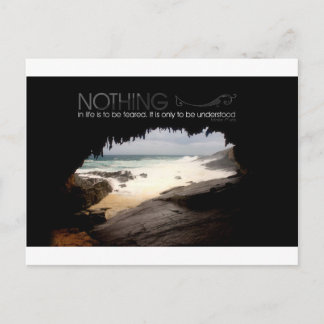 Postal Cita inspiradora de Marie Curie