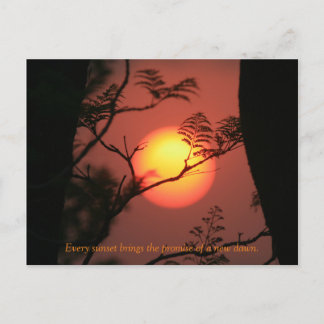 Postal Cita Inspiradora de puesta al sol