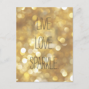 Postal Cita Inspiradora de Purpurina de Live Love Sparkle